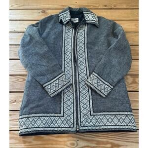 Vintage Val Hughes Women’s Belted Jacket Size XL Gray Full Zip Made In Canada